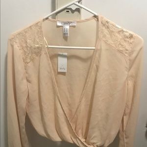 Open front crop blouse